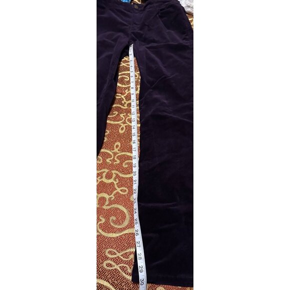 Chaps Denim Dark Purple Velvet Mid-Rise Pants Cotton Blend Women's Size 10 - Picture 12 of 14